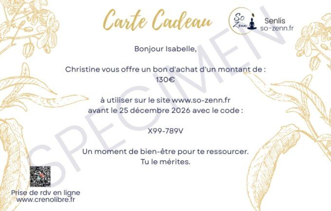 Carte cadeau montant aux choix à partir de 80€ - Envoi instantané